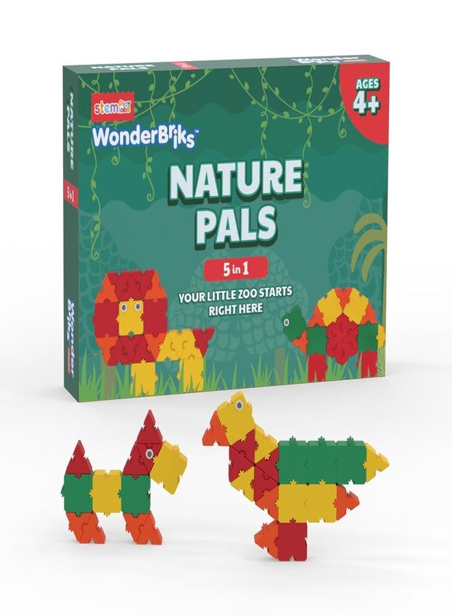 WONDER BRIKS ™ Nature Pals - Build 5 Wild Animals (Ages 4+, 5 in 1) by StemPlay Labs | Animal Lovers | Blocks - Early Learning - Screen Free - Pretend Play - Creativity | Birthday - Boys Girls - Image 1