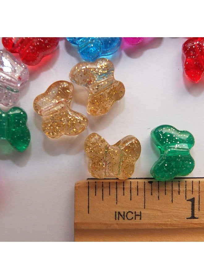 BeadExplosion Butterfly Beads Bright Glitter Sparkle Large Hole Pony Beads, Multicolor Mix, B07852 - Image 2