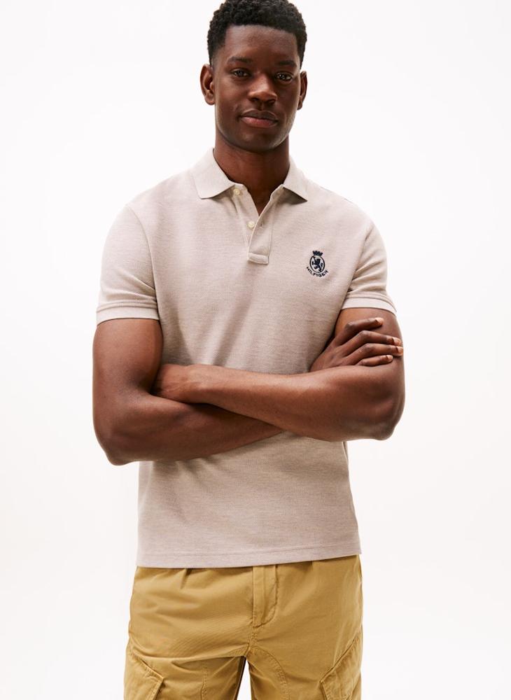 TOMMY HILFIGER TH Crest Regular Fit Pique Polo Shirt - Image 1