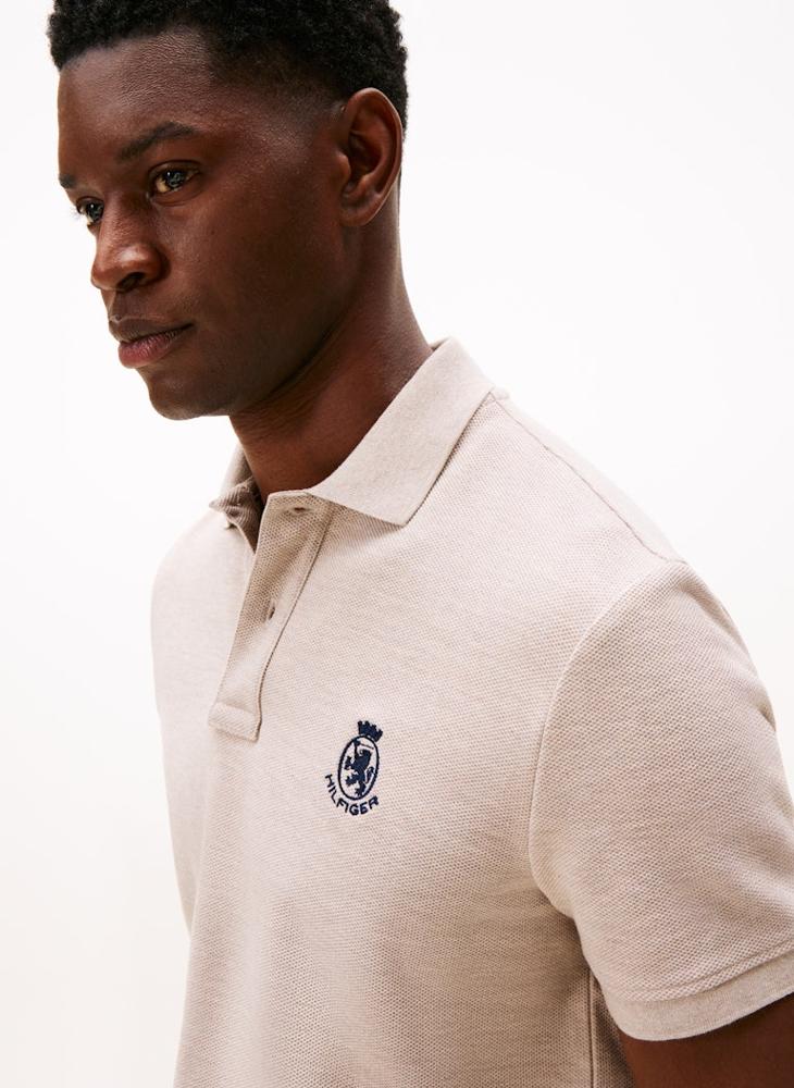 TOMMY HILFIGER TH Crest Regular Fit Pique Polo Shirt - Image 3