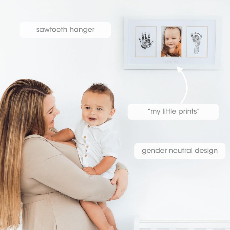 pearhead Baby Hand and Footprint Kit - Inkless No Mess Clean-Touch Ink Pad, Newborn Keepsake Frame, Nursery Decor Essentials, Perfect Shower Gift for Boys and Girls, Beige Mat - Image 2