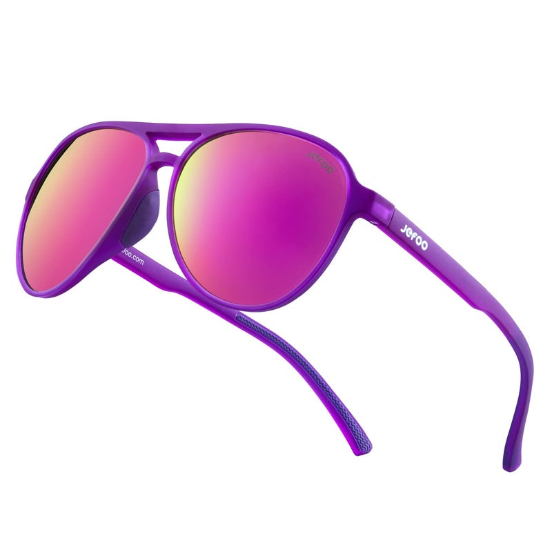 Jefoo Polarized Aviator Sunglasses for Women Men Retro Trendy Sports Sunglasses for Outdoor UV400 Protection - Image 1