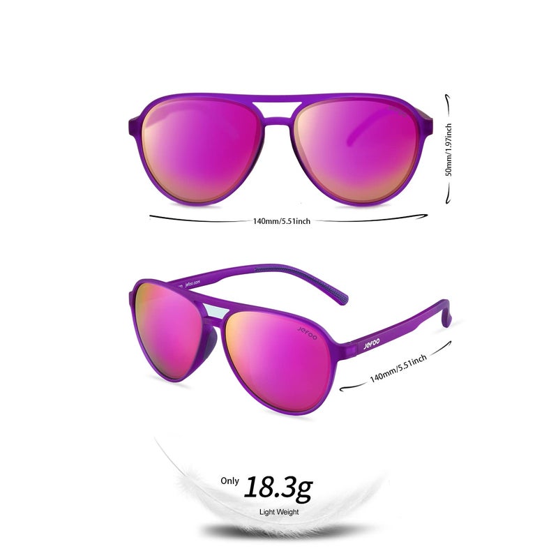 Jefoo Polarized Aviator Sunglasses for Women Men Retro Trendy Sports Sunglasses for Outdoor UV400 Protection - Image 4