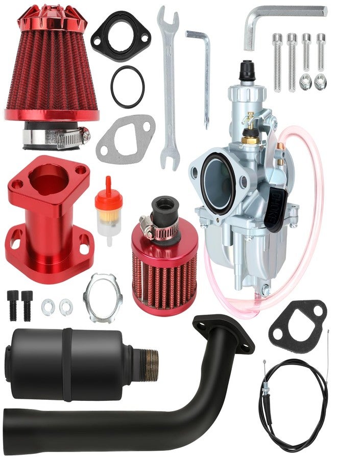 YOXUFA VM22 Mikuni Predator 212cc Performance Carburetor Header Exhaust Stage 2 Kit for 224cc 196cc 200cc 6.5HP Engine Coleman CT200U BT200X Baja MB200 GX160 GX200 Mini Bike Go Kart Racing Parts - Image 1