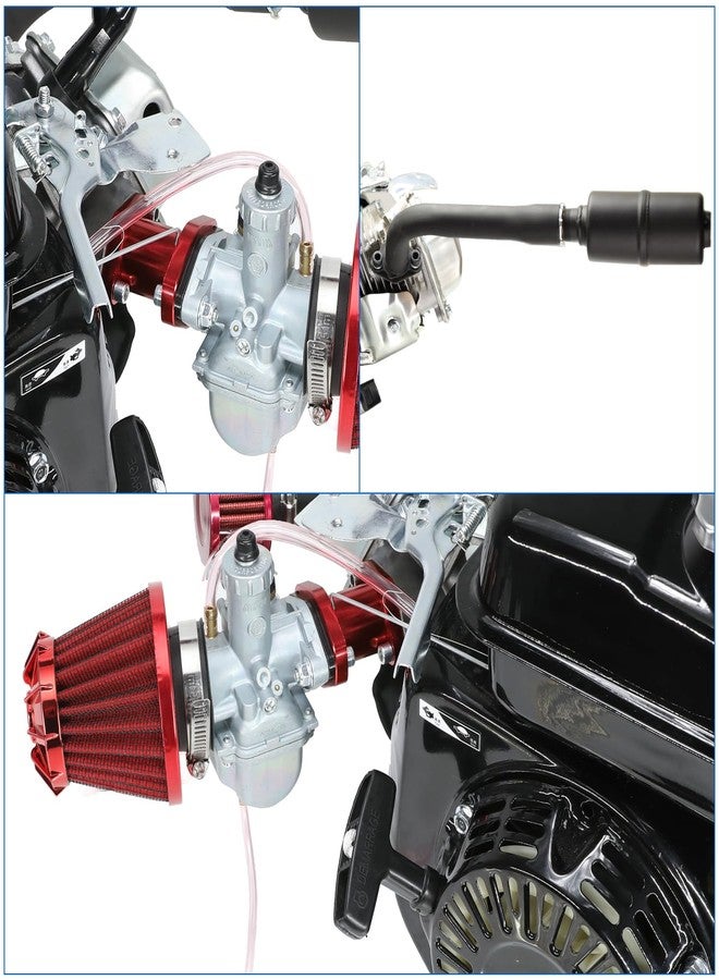 YOXUFA VM22 Mikuni Predator 212cc Performance Carburetor Header Exhaust Stage 2 Kit for 224cc 196cc 200cc 6.5HP Engine Coleman CT200U BT200X Baja MB200 GX160 GX200 Mini Bike Go Kart Racing Parts - Image 2
