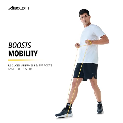 Boldfit Heavy Resistance Band for Workout Set Exercise & Stretching Pull Up Bands for Home Exercise for Gym Men & Women Loop Bands Toning Bands Resistance Band Yellow (3-7 Kg) - Image 2