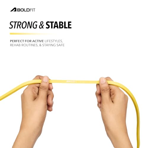 Boldfit Heavy Resistance Band for Workout Set Exercise & Stretching Pull Up Bands for Home Exercise for Gym Men & Women Loop Bands Toning Bands Resistance Band Yellow (3-7 Kg) - Image 5