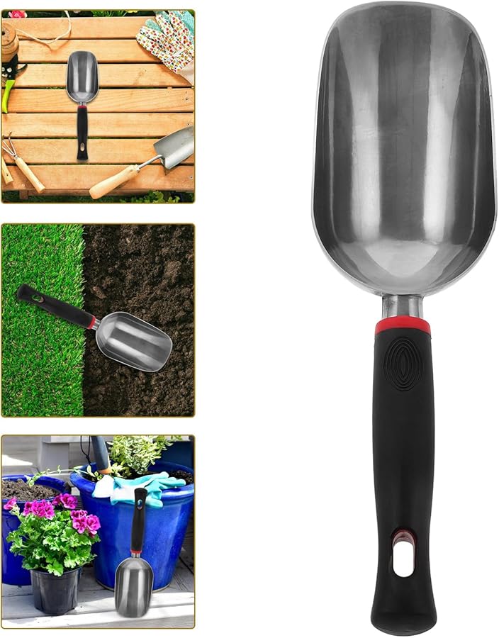 مجرفة حديقة برتقالية مريحة من سبائك الألومنيوم، مغرفة تربة للمزارعين ومغرفة ثلج - Image 5