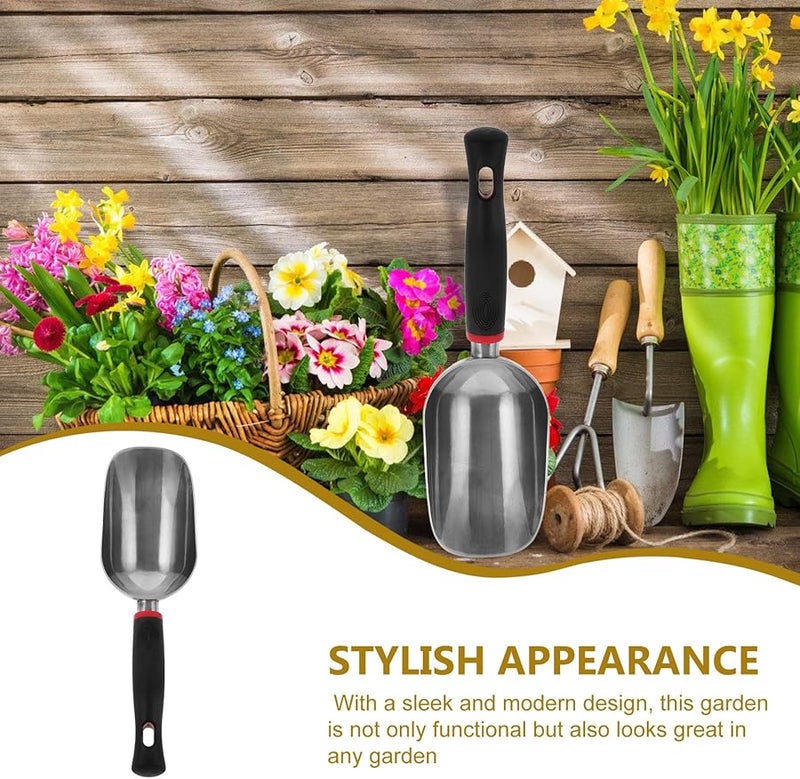 مجرفة حديقة برتقالية مريحة من سبائك الألومنيوم، مغرفة تربة للمزارعين ومغرفة ثلج - Image 4