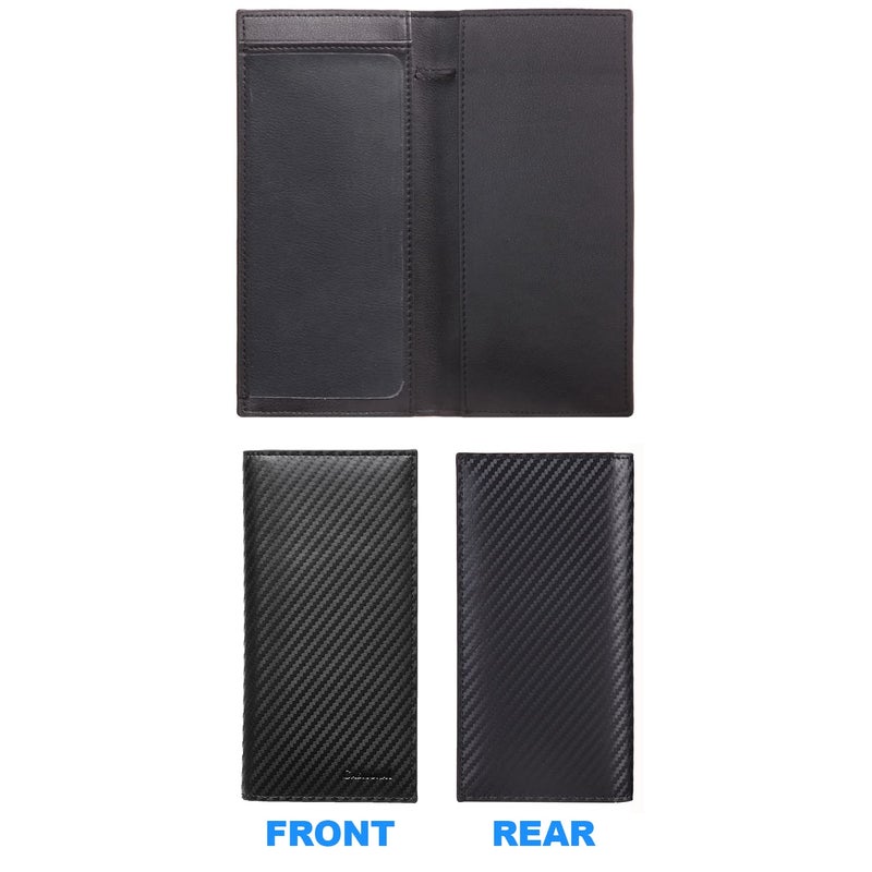 CASMONAL Premium Leather Checkbook Cover for Men and Women Checkbook Holder Wallet RFID Blocking - Image 5