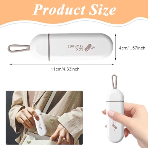 HANNEA® Travel Pill Organizer, 3 Compartments Portable Pill Box with Carrying Rope, Daily Pill Box to Hold Vitamins, Small Pill Container for Pocket Purse Medicine Organizer, White - Image 2