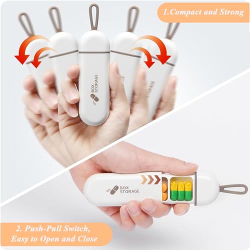 HANNEA® Travel Pill Organizer, 3 Compartments Portable Pill Box with Carrying Rope, Daily Pill Box to Hold Vitamins, Small Pill Container for Pocket Purse Medicine Organizer, White - Image 5