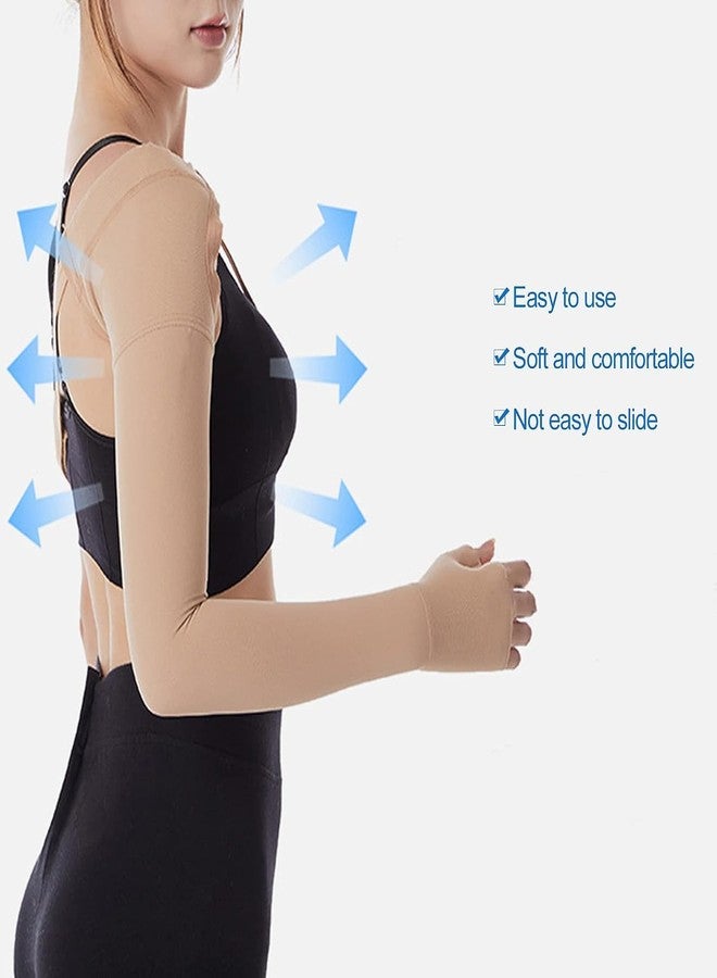 Aktive Support Medical Compression Arm Sleeves with Shoulder Strap and Support for Lymphedema | Graduated Compression - 20-30 mm/Hg | Post Mastectomy Sleeve for Lymphedema (Left Hand, Extra Large) - Image 5