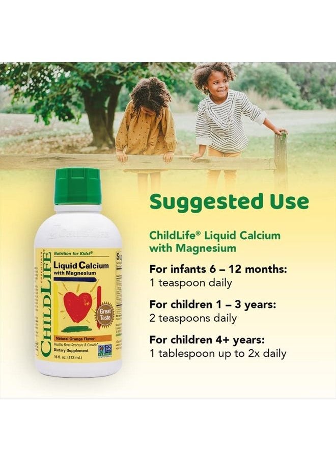 CHILDLIFE ESSENTIALS ChildLife Essentials Liquid Calcium Magnesium Supplement - Supports Healthy Bone Growth for Children, Contains Vitamin D3 & Zinc, All-Natural, Gluten Free & Non-GMO - Natural Orange Flavor, 16 Fl Oz B  - Image 5