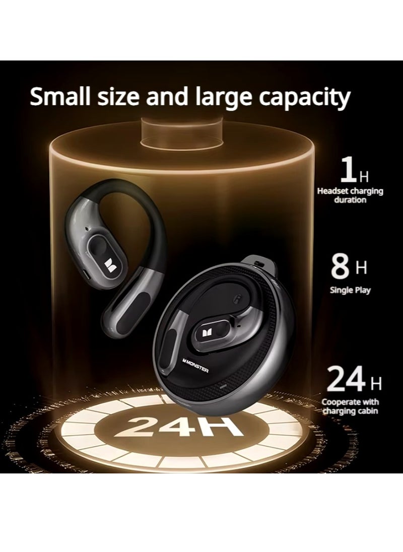 Monster - Open Ear AC330 Open Ear Earphone Bluetooth 5.4 Wireless Earphone IPX5 Waterproof Sport Earphone With Mic Earbuds - Image 1