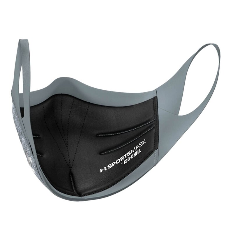 Under Armour Unisex Sports Mask, Pitch Gray (013)/Silver Chrome, Large/X-Large - Image 2