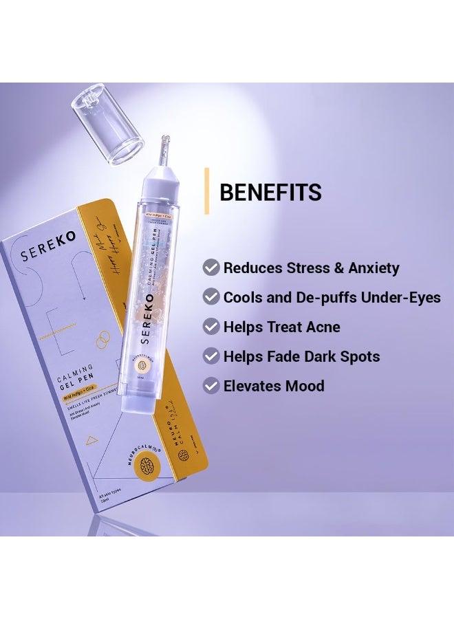 SEREKO Calming Gel Pen | Under Eye Cream Gel Pen with Cica & Wild Indigo | Instant Cooling Relief | Stress-Reducing Formula | Reduces Dark Circles, Wrinkles & Fine Lines Suitable for Men & Women – 10ml (Pack of 2) - Image 3