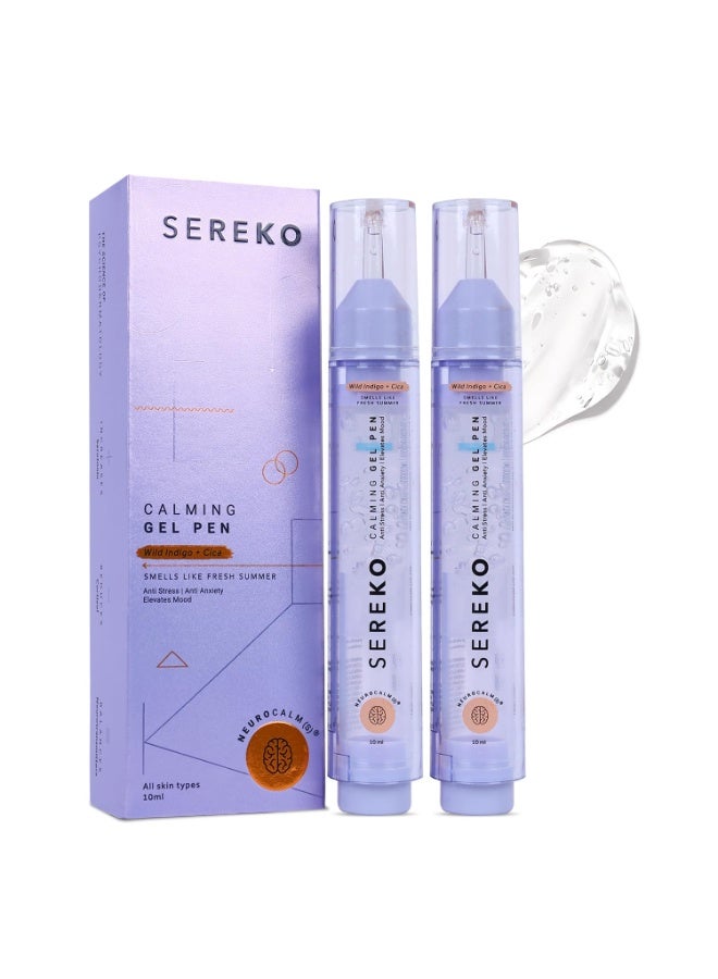SEREKO Calming Gel Pen | Under Eye Cream Gel Pen with Cica & Wild Indigo | Instant Cooling Relief | Stress-Reducing Formula | Reduces Dark Circles, Wrinkles & Fine Lines Suitable for Men & Women – 10ml (Pack of 2) - Image 1