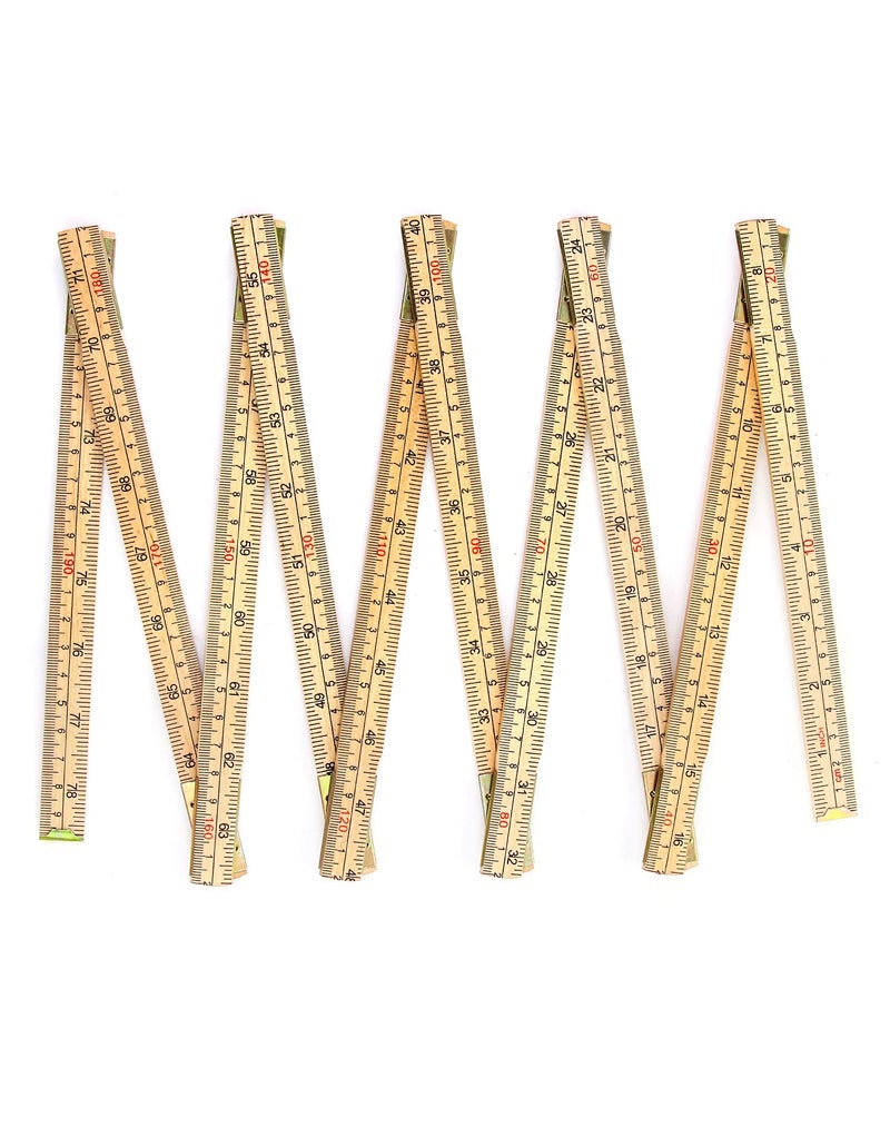 QWORK Folding Wood Rule, 2 Pack, 6FT 6 Inch Foldable Ruler with US and Metric Measurements for Carpenters - Image 5