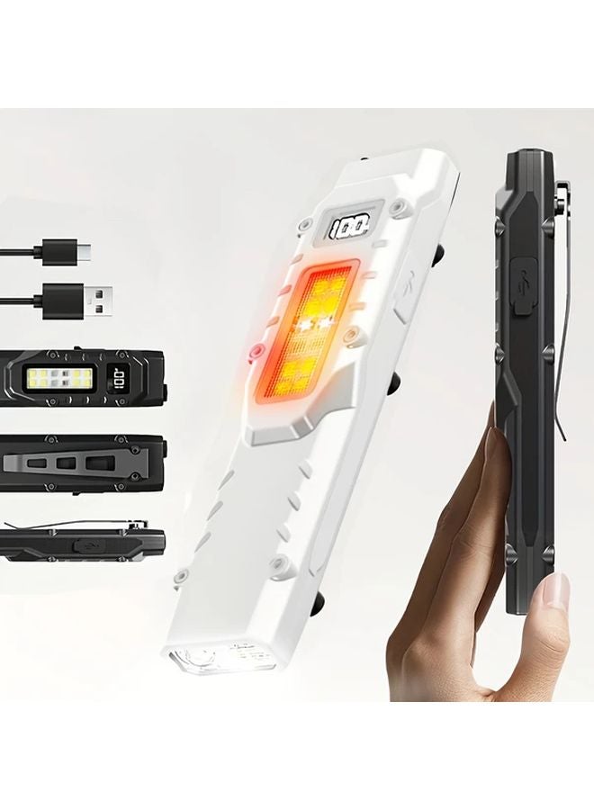 Portable Tactical Flashlight Model White Three Source Strong Light Reverse Phone Charging - Image 2