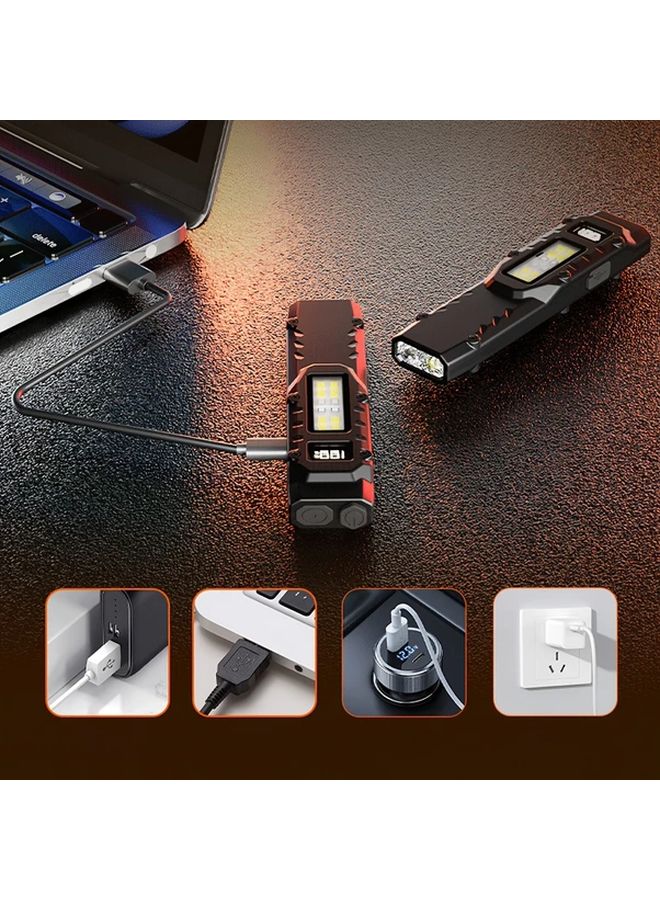 Portable Tactical Flashlight Model White Three Source Strong Light Reverse Phone Charging - Image 5