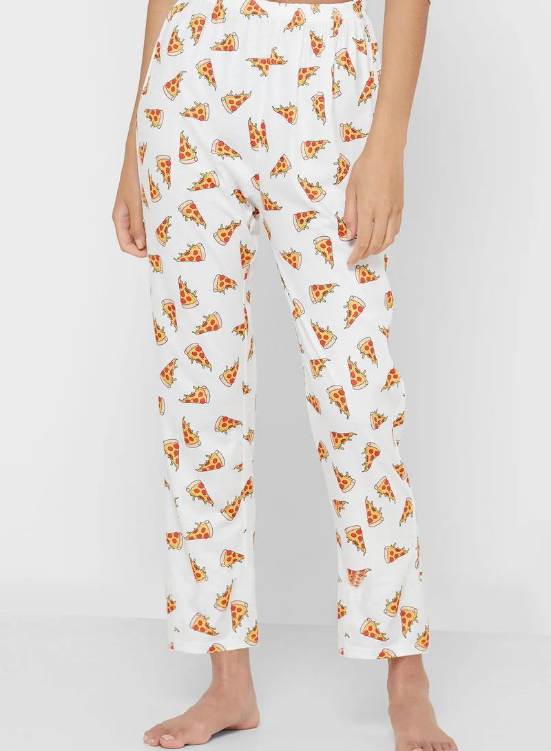 Ginger Slogan Top Pyjama Set