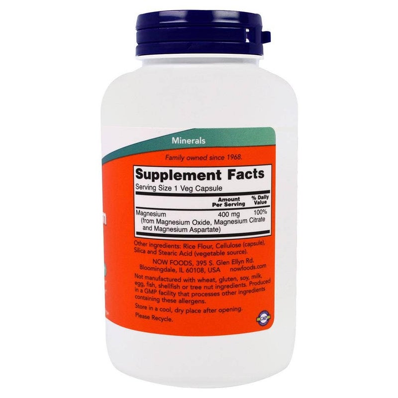 Now Magnesium Supplement 400 mg Capsules For Energy Production & Nervous System Support, Pack of 180's - Image 3