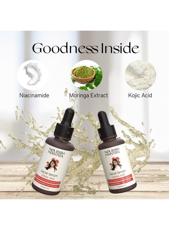 NOURISH MANTRA Urban Rani Facial Serum/Face Serum For Glowing Skin & Pigmentation/Formulated With Kojic Acid, Niacinamide And Moringa Extract/For Both Men & Women/For All Skin Types (30Ml) - Image 4