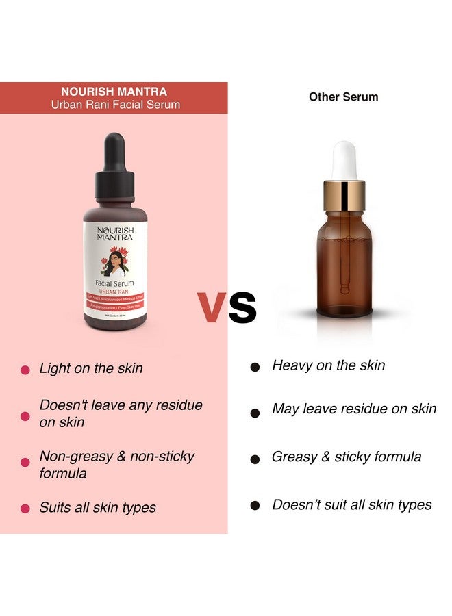 NOURISH MANTRA Urban Rani Facial Serum/Face Serum For Glowing Skin & Pigmentation/Formulated With Kojic Acid, Niacinamide And Moringa Extract/For Both Men & Women/For All Skin Types (30Ml) - Image 5