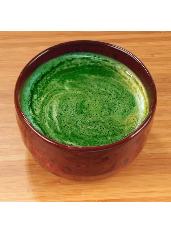 BambooMN Matcha Bowl Set (Includes Bowl, Rest, Tea Whisk, Chasaku & Tea Spoon) 1 Set Deep Red w/Black - Image 4