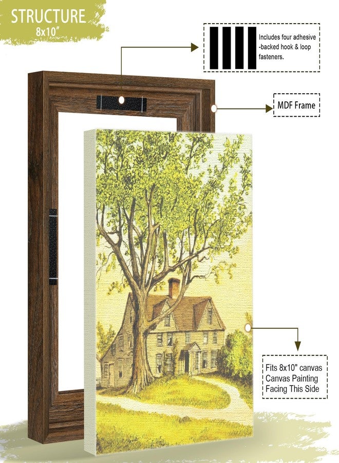 Abtgt 8x10 Canvas Floating Frame with 0.9" Deep, Brown Floater Frame for Canvas Paintings with Adhesive, Vertical or Horizontal Wall Art frame for Prints Oil Painting Diamond Decor, 1 Pack. - Image 3