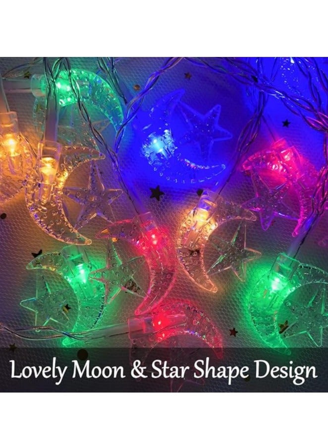 4 PCS 3M 20 LED Ramadan Decorative Star and Moon String Lights for New Moon Party, Wedding,  Suitable for Room, Dorm, Living Room（color） - Image 2