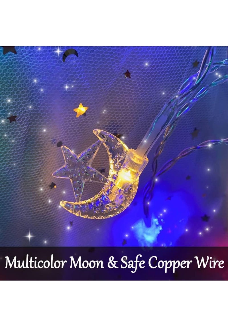 4 PCS 3M 20 LED Ramadan Decorative Star and Moon String Lights for New Moon Party, Wedding,  Suitable for Room, Dorm, Living Room（color） - Image 4