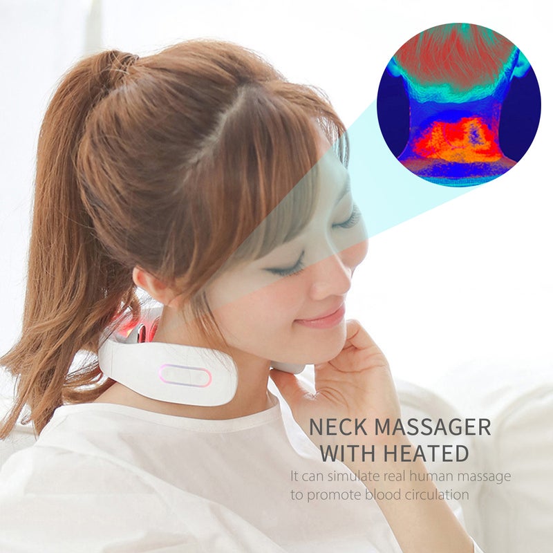 Intelligent Neck Massager with Heated Portable Cordless Massager 5 Modes 16 Speeds Electric Massager for Office Home Travel Women Men Dad Mom Gifts - Image 5