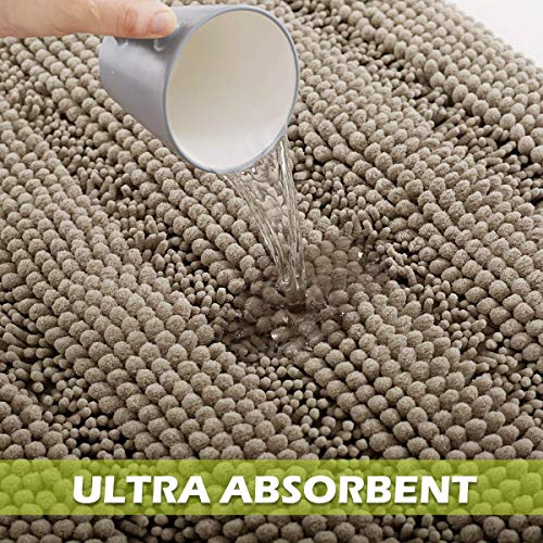 KGORGE Large Bathroom Rugs - Soft Bath Mat Water Absorbent Non-Slip Quick Drying Thick Shaggy Bathtub Floor Carpet Decor Toilet Kitchen Entryway, 60" x 24", Taupe, 1 Pc - Image 4
