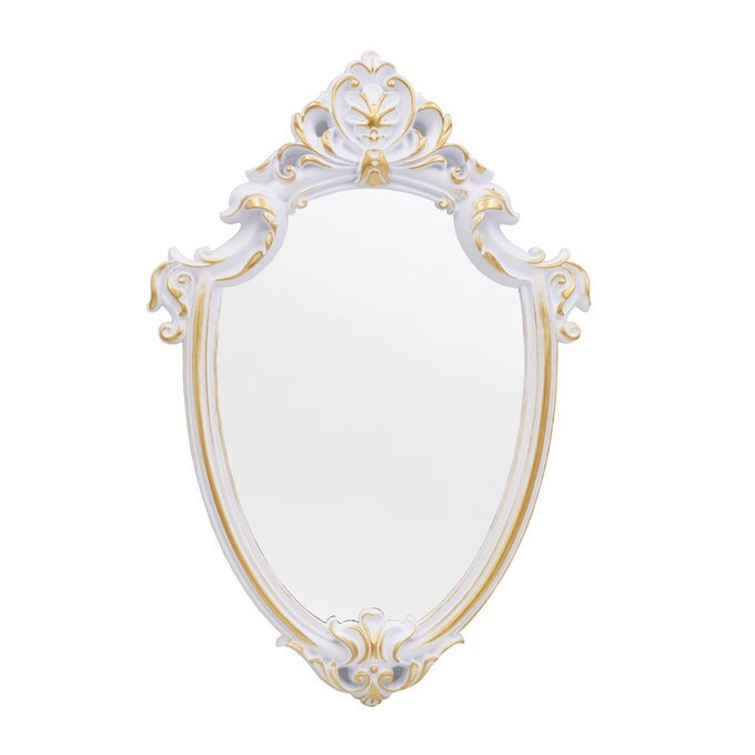 165 X 11 INCH VINTAGE MIRROR ANTIQUE MIRROR DECORATIVE WALL MIRROR SHIELD SHAPE WHITE