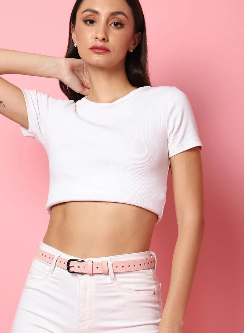Haute Sauce  Pink Solid Waist Belt for Women | Best Price UAE