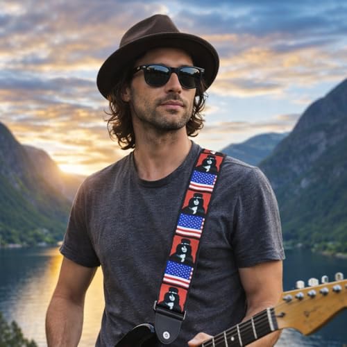 MOCKING BIRD Guitar Strap for Acoustic Adjustable Buckle Electric Guitar Strap Polyester Guitar Belt For Acoustic/Bass/Electric Guitar (American Belt) - Image 4