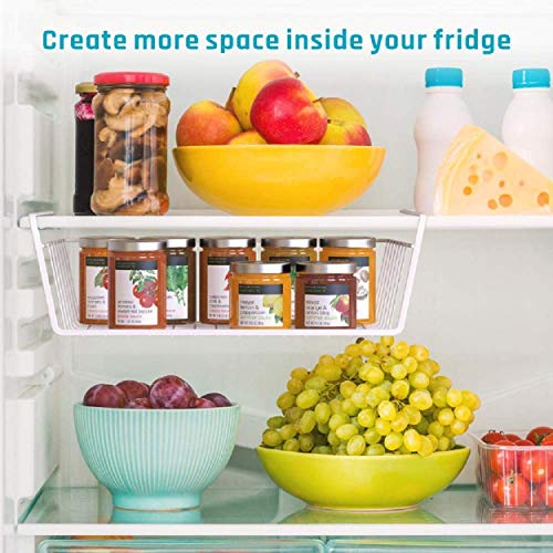 Go Hooked 16 Inch Under Shelf Basket White Powder Coated Iron Space Saving Versatile Heavy Duty Sleek and Sturdy Efficient Compact and Durable Modern Robust Elegant Set of 3 - Image 4