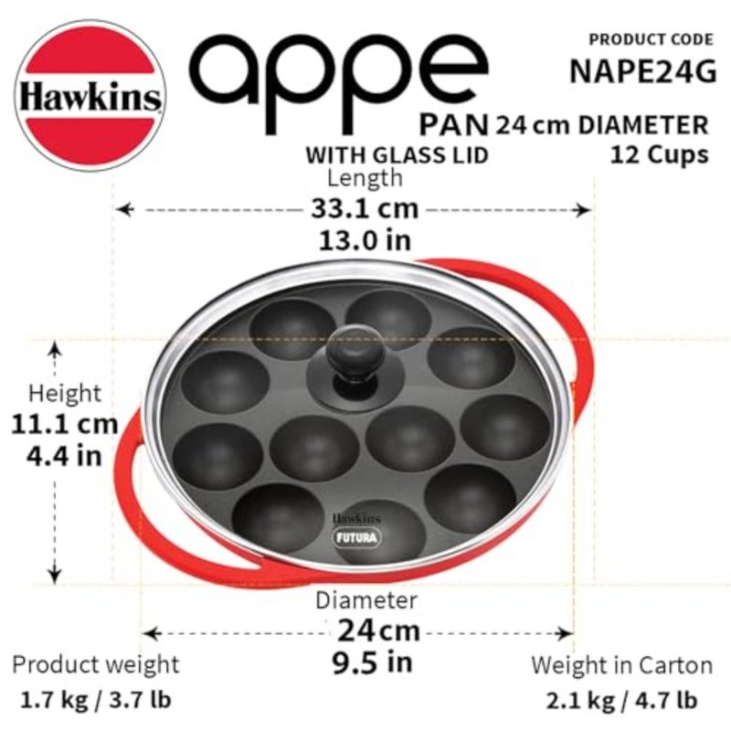 Appe Pan Pressure Die-Cast W/Glass lid 26 cm - Image 3