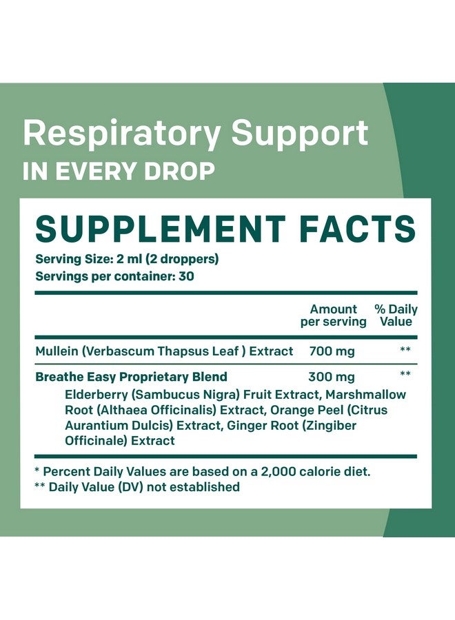 PrimeMD 5-in-1 Mullein Drops for Lungs and Bronchial - Respiratory Lung Health Support with Mullen Leaf Extract for lungs - Mullein Tincture with Elderberry, Marshmallow, Ginger Root (60 Servings) (2-pack) - Image 3