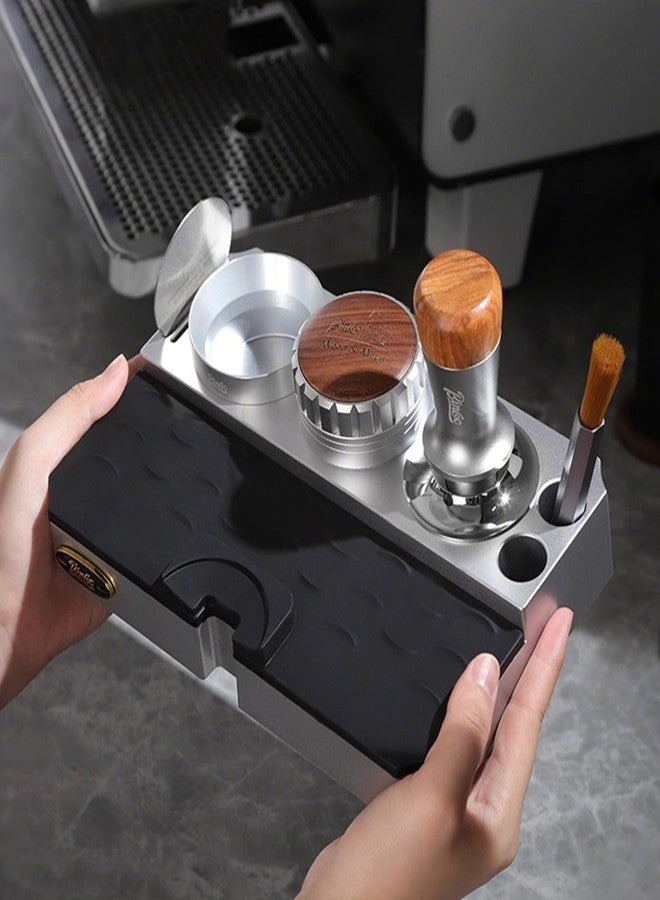Bincoo Espresso Tamping Station - Lightweight Organizer with Removable Mat, Fits 58/54/53/51mm Portafilters, Tmaper, Non-Slip Base, Compact Coffee Bar Space Saver - Image 5