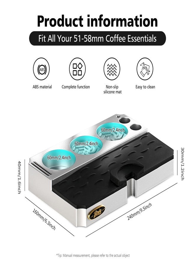 Bincoo Espresso Tamping Station - Lightweight Organizer with Removable Mat, Fits 58/54/53/51mm Portafilters, Tmaper, Non-Slip Base, Compact Coffee Bar Space Saver - Image 4