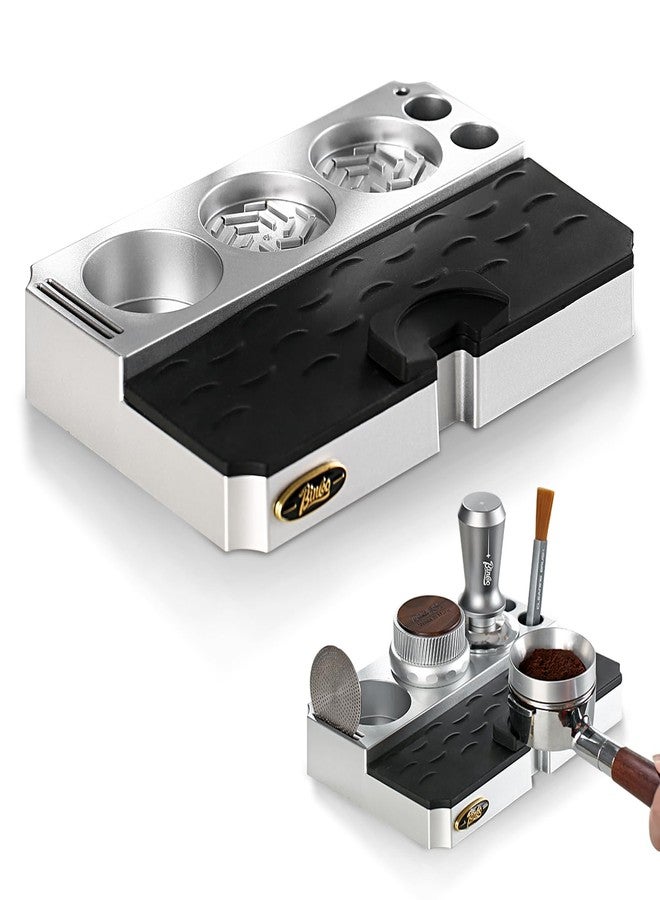 Bincoo Espresso Tamping Station - Lightweight Organizer with Removable Mat, Fits 58/54/53/51mm Portafilters, Tmaper, Non-Slip Base, Compact Coffee Bar Space Saver - Image 1