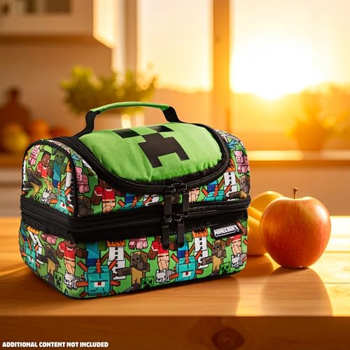Minecraft Insulated Lunch Bag for Kids Creeper Lunchbox for Boys School Supplies Food Carrier Snacks Picnic Beach Days Travel Gamer Gifts for Kids (Multi) - Image 5