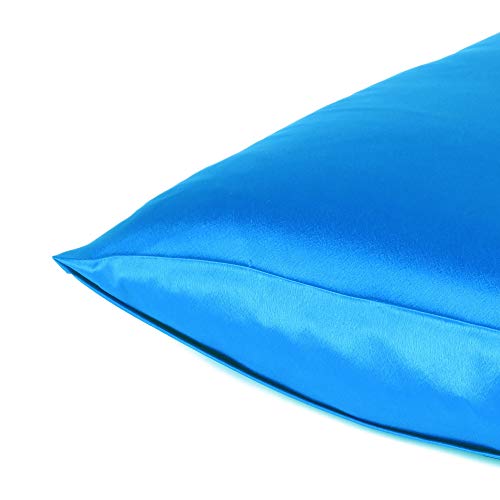Oussum Satin Silk Pillowcase Cover Soft and Comfortable Hair & Skin Envelop Closure Home Decor Single Pcs with Free Scrunchie (Blue Aster, Standard Size(20"x26") - Image 4
