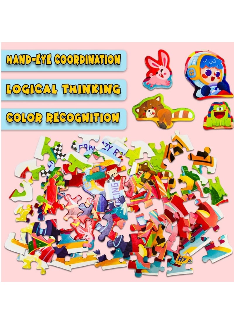 UKR UKR 55-Piece Floor Puzzle Crazy Racing – Large Jigsaw Puzzle (54x36 cm) for Kids Ages 3-7, Educational Toy in Gift Box with Storage Tote Bag  - Image 5