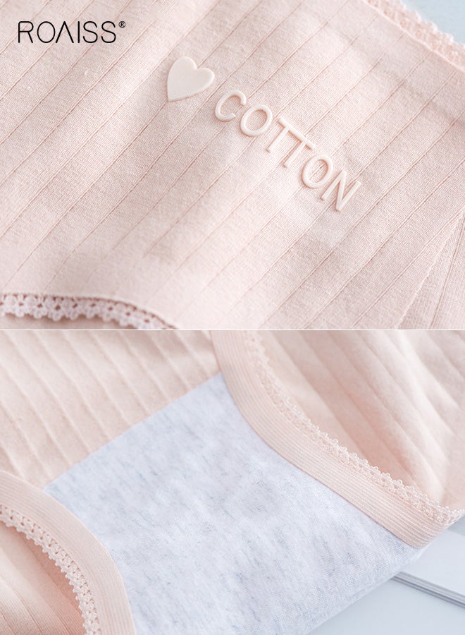 رويس ملابس داخلية نسائية من القطن فائق النعومة، 3 قطع، ملابس داخلية أساسية يومية متوسطة الارتفاع للنساء، ملابس داخلية نسائية مضادة للبكتيريا من الدانتيل - Image 4