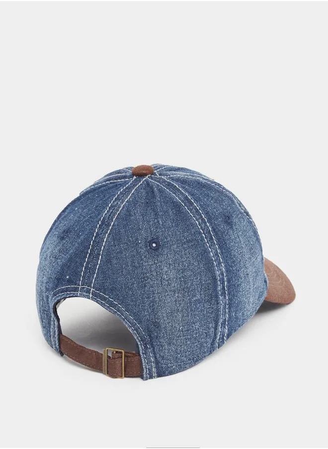 Styli Denim Look Embroidered Baseball Cap