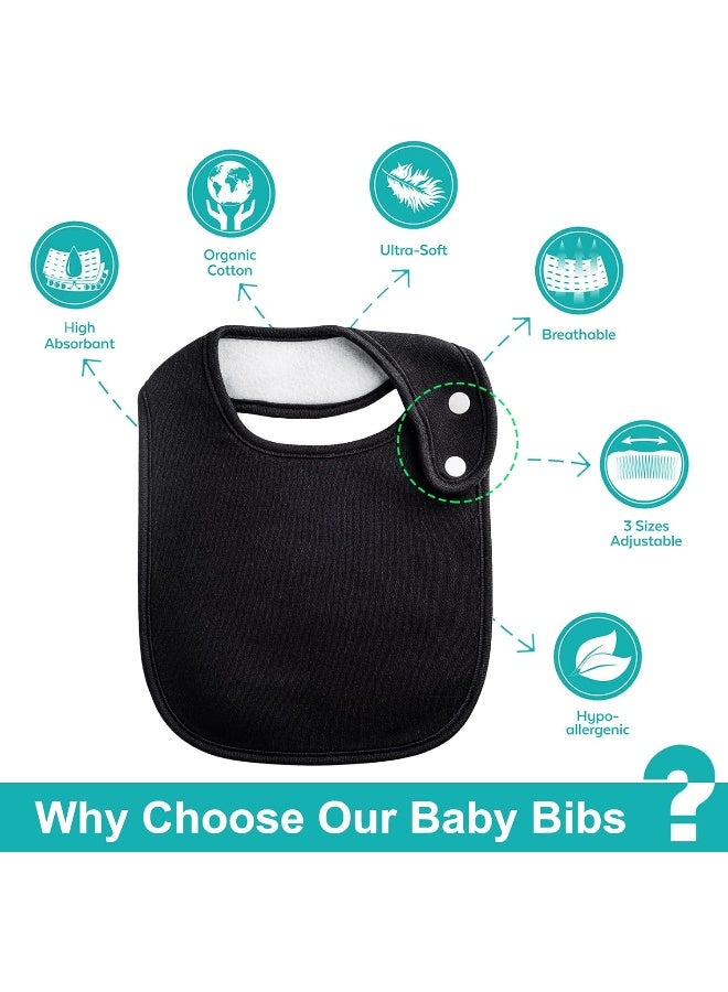 Benoxine Baby Bibs Soft and Absorbent Organic Cotton Bandana Drool Bibs Set for Boys Girls Newborn 0-36 Months - Image 3